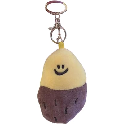Pluche Sleutelhanger in Vorm van Zoete Aardappel Zacht PP Katoen Multifunctionele Pluche Knuffel Sleutelhanger voor beige