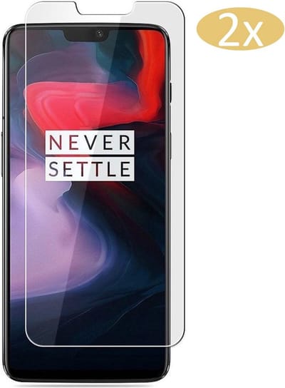 2 Stuks Screenprotector geschikt voor OnePlus 6 - Tempered Glass Glazen Gehard Transparant 9H 2.5D - van iCall