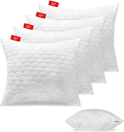 Striped Premium Cushion 4-piece 60x70cm SOFTIMI - Anti-allergic - Anti-mite - Odourless immediately usable - With hardness setting (4-piece 60x70cm)