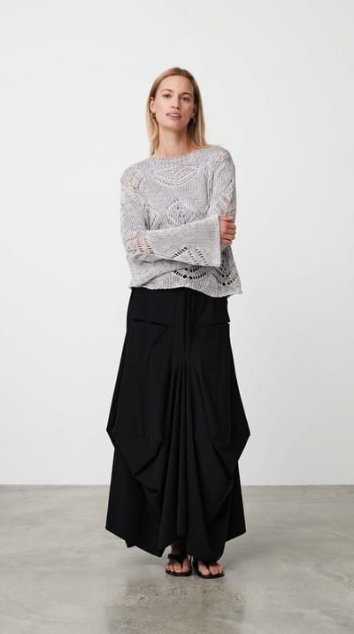 Nell skirt technical jersey | Black - Black / S