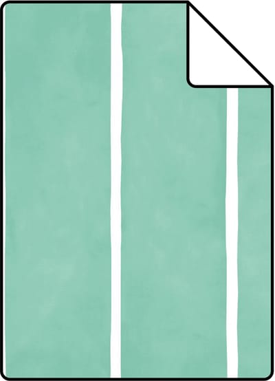 Proefstaal ESTAhome behang strepen groen en wit - 26.5 x 21 cm - 131309-S