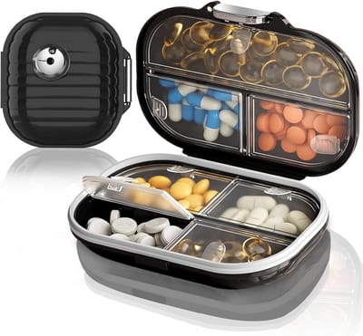 Reis Pillen Organizer Set (Groot + Klein) - Handige Medicijnhouder voor Dagelijks Gebruik en Op Reis