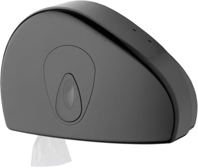 PlastiQline PQBMiniSRJ jumborol toiletpapier dispenser mini + restrol zwart (3334)