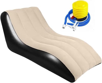 Opblaasbare bank met voetenbank, waterdichte luchtbank voor woonkamer en outdoor gebruik, ideaal voor camping en tuin