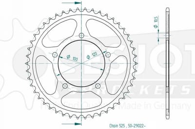 Couronne de transmission Esjot pour Moto Aprilia 1000 RSV4 2009 à 2011 40 dents pas 525 Ø100mm Neuf
