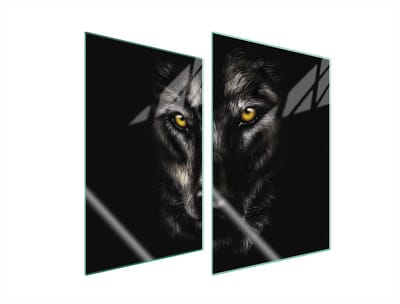 TMK ArtDeko - Glazen Beschermplaat - 35x52 cm - Wolf - Veilig en Hygiënisch