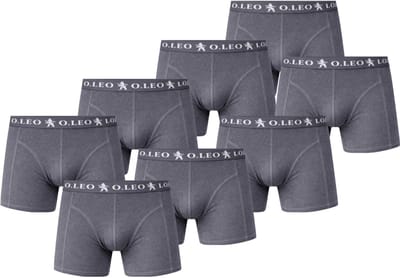 O.Leo - Boxershort Heren - Grijs - Maat S - 8 stuks - Onderbroeken Heren
