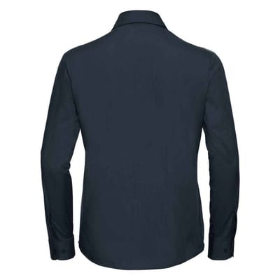 Russell Collection Dames/Dames Poplin Easy-Care Formeel Overhemd Met Lange Mouwen (Franse marine)