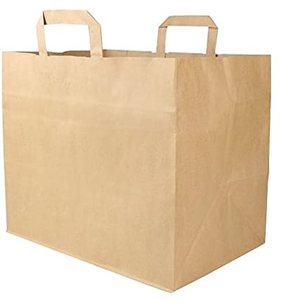 Papieren Draagtassen - Boodschappentassen Cadeautassen - Winkelen Cadeaus Geven - Recyclebaar Biologisch Afbreekbaar - 32 x 22 x 27 cm