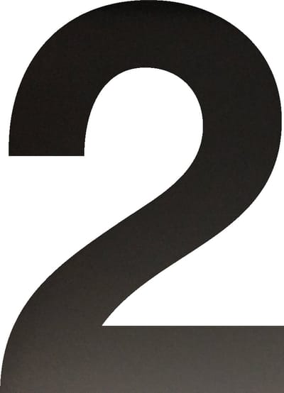Huisnummer 50 cm - Nummer 2 - Mat Zwart