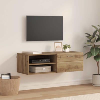 vidaXL - Houten - Kast - 100,5 - x - 39 - x - 30 - cm - Artisan - Eiken - Bewerkt - hout