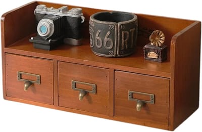 Jurrys Ladekastje - 38.5cm x 14.5cm - Vintage - Kast - Kantoor - Kamer - Opslag - Geen montage - Organizer - Hout