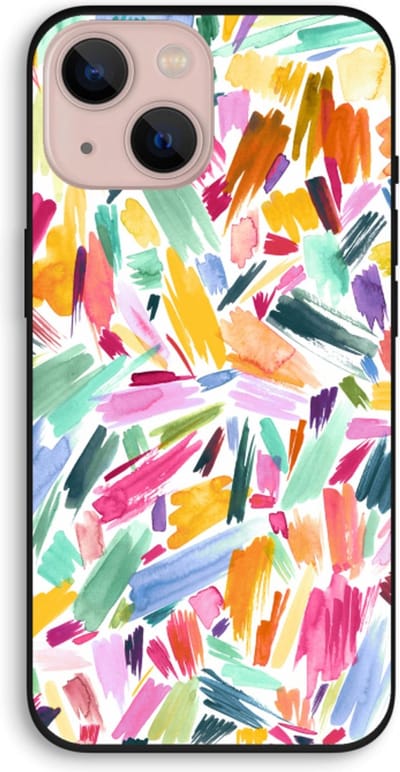 Case Company® - Hoesje geschikt voor iPhone 13 hoesje - Watercolor Brushstrokes - Biologisch Afbreekbaar Telefoonhoesje - Bescherming alle Kanten en Schermrand