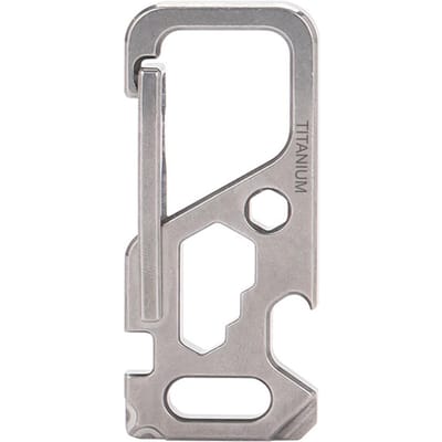 Buiten Multi-Tool Titanium Legering Clip Sleutelhanger Houder Flesopener zilver