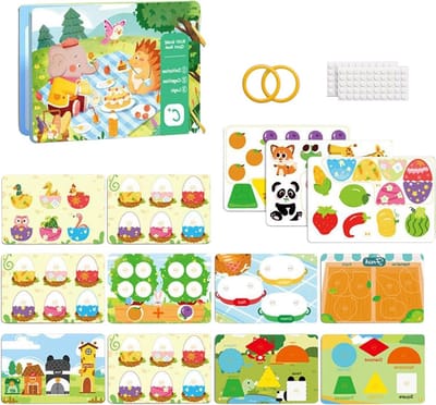 Kinderactiviteitenboek - Sensorisch leerboek - Cognitieve ontwikkeling - Niet-snijdend ontwerp - 21 x 14 cm - Niet gespecificeerd