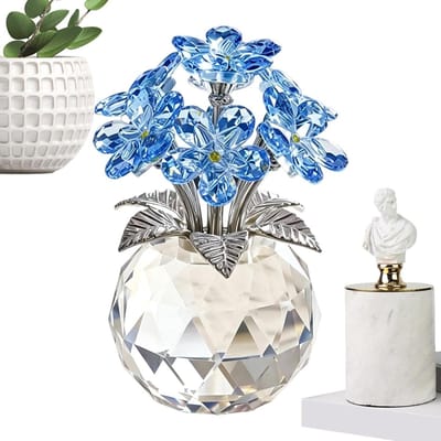 Bureau Bloembeeld | Realistisch Eeuwige Collectible Keepsake | Bloemen Boeket Sculptuur voor Bureau | voor Verjaardag Housewarming Valentijnsdag Boekenplank Eettafel Slaapkamer Nachtkastje