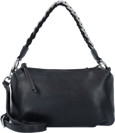 SEIDENFELT MANUFAKTUR Schoudertas Aminne Small Shoulderbag Black / Silver Zwart