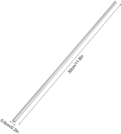 Dailygoods- Lineaire As 300mm - Ronde Stang - Stalen Cilinderrail - 6mm Diameter - G6 - Hoogwaardig Lagerstaal - Geleidestang
