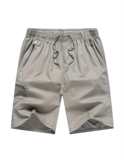 Livano Korte Broek Heren - Cargobroek - Spijkerbroek - met Zakken - Volwassenen - Jongens - Shorts - Lichtgrijs - Maat S
