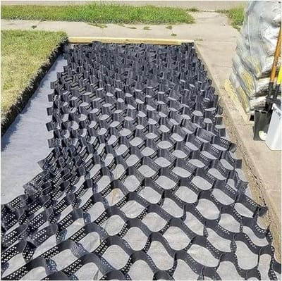 Grindstabilisator Rooster - Oprit Verharder Bodem - Opritten Stabiliseren - Hoge Druk Bestendig - 2 x 8 m - Zwart