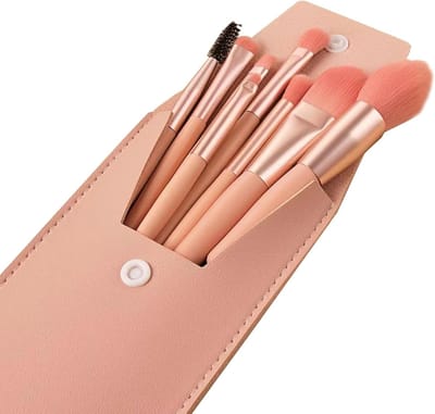 Complete Set Make-upkwasten voor Gezichtsprimer, Rouge en Concealer met Opbergtas - 8 Stuks voor Perfecte Make-up Applicatie