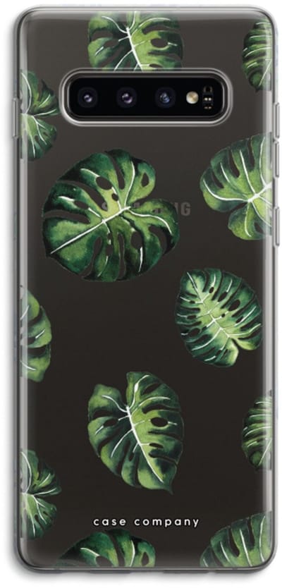 Case Company® - Hoesje geschikt voor Samsung Galaxy S10 4G hoesje - Tropische bladeren - Soft Cover Telefoonhoesje - Bescherming aan alle Kanten en Schermrand
