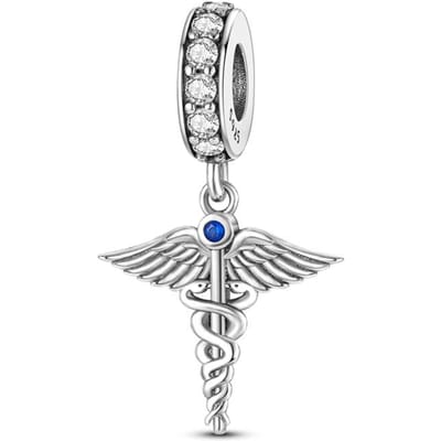 Authentiek Origineel Koperen Metalen Medicijnkastje Stethoscoop Bedel Kralen Onderdelen Hanger Kralen Component Kralen Componenten Compatibel Met Armband white