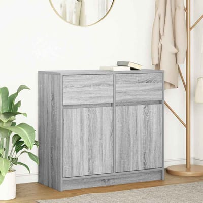 vidaXL - Dressoir - met - lade - 80x34x76 - cm - spaanplaat - grijs - sonoma