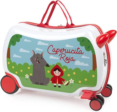 Kinderkoffer - Reiskoffer kind - Avontuurlijk reizen - Rijdende koffer - 48x31x22 cm - Rood