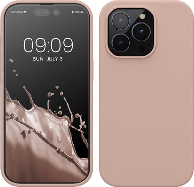 kwmobile telefoonhoesje geschikt voor Apple iPhone 14 Pro - Hoesje met siliconen coating - Smartphone case in oudroze