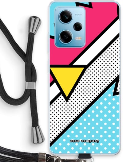 Case Company® - Hoesje met koord geschikt voor Xiaomi Redmi Note 12 Pro 5G hoesje met Koord - Pop Art #3 - Telefoonhoesje met Zwart Koord - Bescherming aan alle Kanten en Over de Schermrand