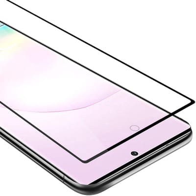 Cadorabo Screenprotector geschikt voor Samsung Galaxy NOTE 20 PLUS Volledig scherm pantserfolie Beschermfolie in TRANSPARANT met ZWART - Gehard (Tempered) display beschermglas in 9H hardheid met 3D Touch