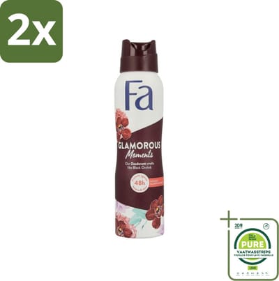 Fa - Glamorous Moments - Deodorant Spray - Zwarte Orchidee - 150 ml - Voordeelverpakking - 2 stuks - Deodorant - Zwarte Orchidee