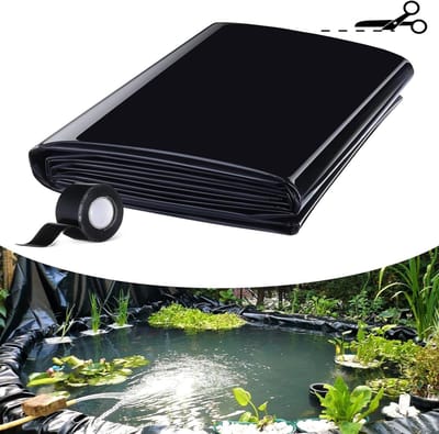 Vijverfolie HDPE - Waterdicht Membraan - Waterpartijen Aanleggen - Scheurvast Materiaal - 5 x 8 m - Zwart
