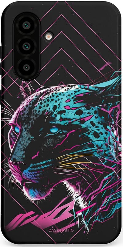 Casetastic hoesje geschikt voor Samsung Galaxy A36 / Samsung Galaxy A56 - Dubbellaagse bescherming - Neon Jager - Fashion Case - Zwart Petrol