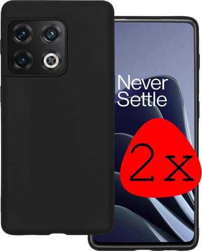 Hoesje 2 Stuks - Geschikt voor OnePlus 10 Pro - Sterk & Shockproof - Case Siliconen - Back Cover - Telefoon Hoes - Zwart