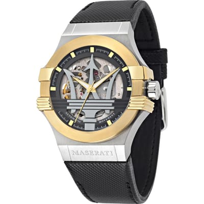 Maserati Potenza Grijs Leer Zwart Heren Mechanisch Automatisch R8821108037 grijs