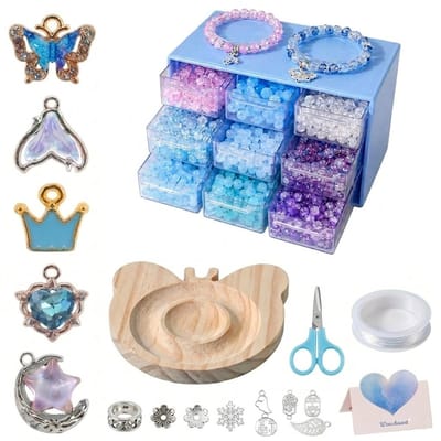 Sieradenset Meisje(550pcs) - Armbandjes Maken Set voor Meisjes – Deluxe Kralenset Kinderen met Kralen, Bedeltjes, Elastisch Koord, Opbergbox & Gereedschap – Armband Knutselset – DIY Sieraden Maken Knutselpakket vanaf 6 Jaar