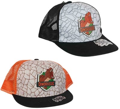 PIA Soft Toys - Set van 2 Dinorassic Petten - 2 ass. - oranje - zwart