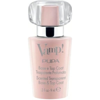 Vamp! Scented Transparent Base & Top Coat Nail Polish 100 Trasparent 9 ml – Nail Polish, 2-In-1 Formula, For Women, Scented, Clear, Suitable For Daily Nail Care