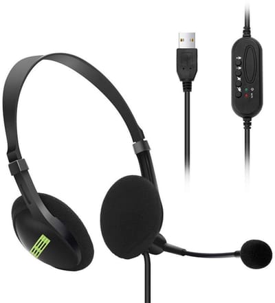 Allecto - USB-headset - Ruisonderdrukking - Duidelijkere Stem - Zwart - Comfortabele hoofdtelefoon - Geschikt voor Callcenter - Professionele headset