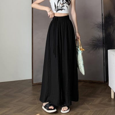 Zomer Nieuwe Stijl Dames Nieuwe Chinese Stijl Kikkerknoop Wijde Pijpen Culottes Gemaakt van Katoen en Linnen. XL gray