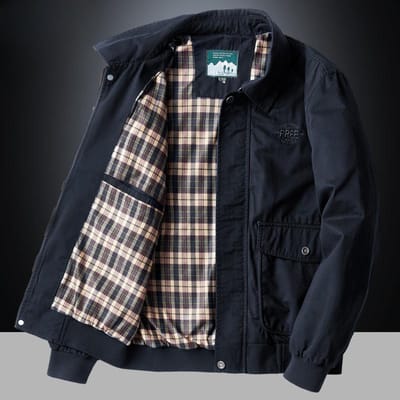 Heren Casual Reversjas Lente Nieuw Middelbare leeftijd Business Casual Jas Heren Lente en Herfst Dunne Jas 2XL black