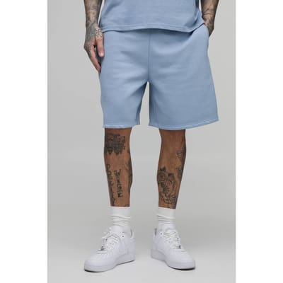 Lange Baggy Lage Kruis Middellange Short | Dusty Blue | Size Small