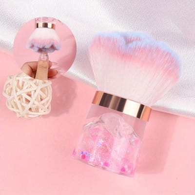 Nail Art Paddenstoel Rozenkop Kwast Verwijder Nagels Stof Kwast Polijst Poeder Schoonmaakgereedschap Schoonheids Make-up Kwasten Manicure Gereedschap Flower head pink