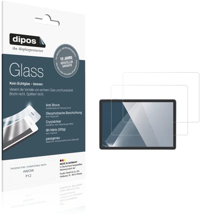 dipos – 2x Pantserfolie geschikt voor AWOW P12 | 9H Screenprotector