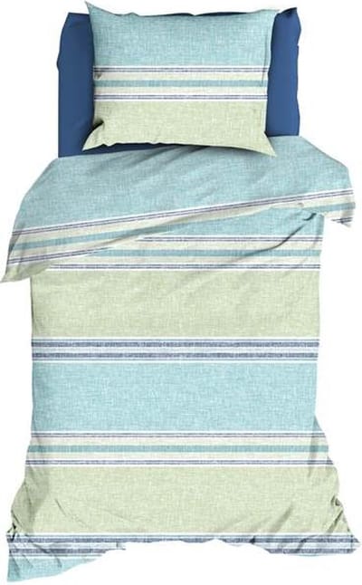 Romanette Alfie Dekbedovertrek - Eenpersoons - 140x200/220 cm - Aqua/Blue