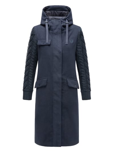 Navahoo Knit Babe dames wintermantel met gebreide mouwen