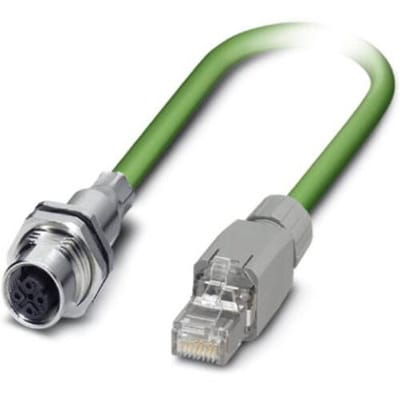 Phoenix Contact 1404368 M12 / RJ45 Netwerkkabel, patchkabel CAT 5e SF/UTP 1.00 m Groen 1 stuk(s)
