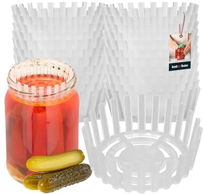 KOTARBAU® 24 Stuks Fermentatie gewichten, Fermentatie Schijf Set, Kunststof, 82 mm, Transparant, Verzwaringsgewichten voor Inmaken- Alternatief voor Glazen Gewichten, Herbruikbaar